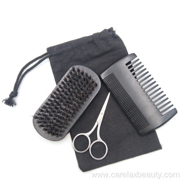 High quality black beard comb and brush set